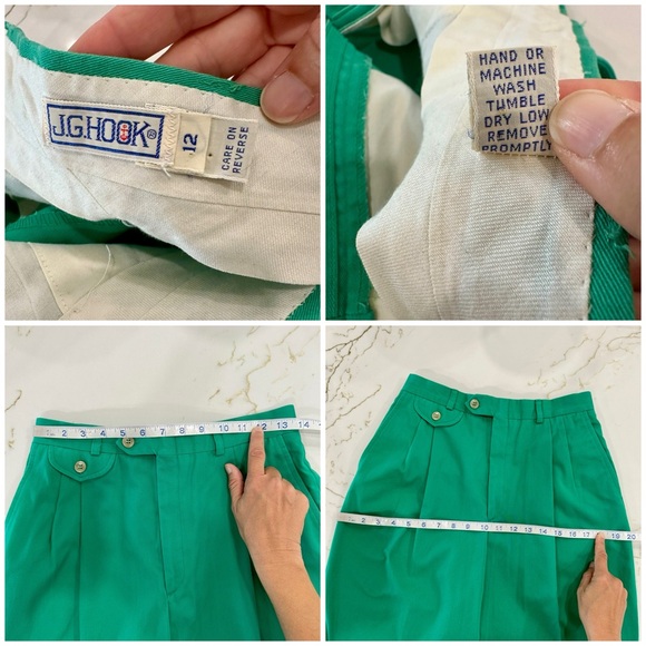 Vintage 80’s Green High-Waist Pleated Trousers - Picture 15 of 15